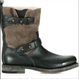 Rag and bone shearling lined Moto boots